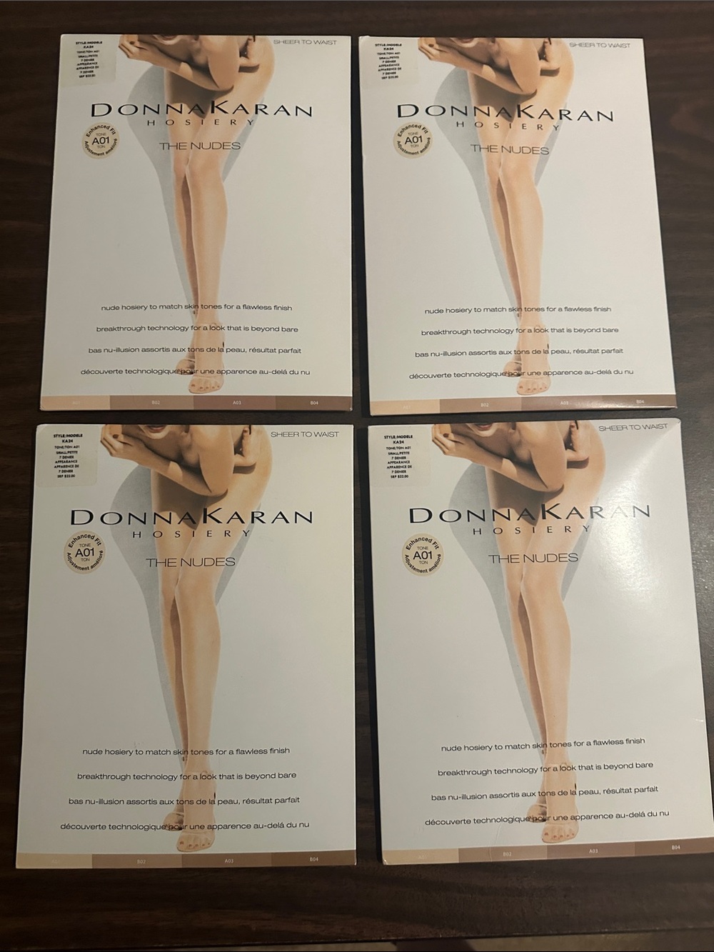 Donna Karan Sheer Hosiery - Nude Tone (4 Pack) (Color Code A01)